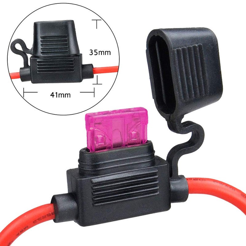 MUYI Inline Fuse Holder - 10ga & 12v Waterproof Adaptor with 40AMP ATC Fuses - Image 3